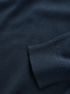 Bleu marine - Pull à manches longues riche en coton