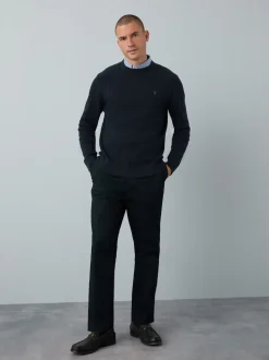 Bleu marine - Pull chemise torsadé court coupe classique