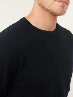 Bleu marine - Pull Col rond en pur Coton Coupe classique