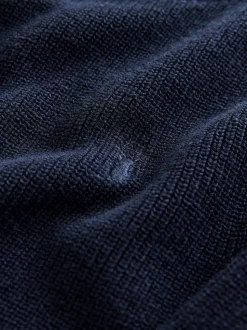 Bleu marine - Pull en maille col rond en coton (3-16ans)