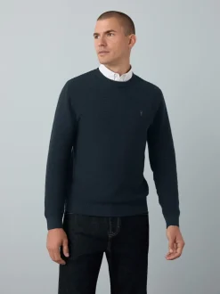 Bleu marine - Pull Oxford texturé coupe classique