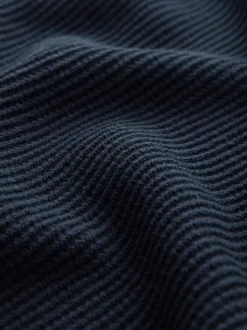 Bleu marine - Pull Oxford texturé coupe classique