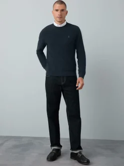 Bleu marine - Pull Oxford texturé coupe classique