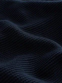 Bleu marine - Pull Oxford texturé coupe classique