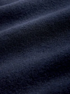 Bleu marine - Pulls ultra-doux à Col montant avec coutures