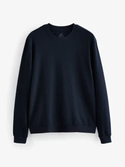 Bleu marine - Pyjama doux Gaufré Manches longues