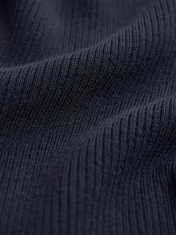 Bleu marine - Robe pull de grossesse en maille torsadée sur le devant