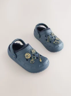 Bleu marine - Sabots chaussons doublés chauds Harry Potter