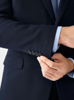 Bleu marine - Skinny Fit (Skinny Fit) - Veste de costume texturée