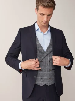Bleu marine - Skinny Fit (Skinny Fit) - Veste de costume à deux boutons