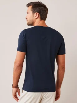 Bleu marine - Slim Fit (Slim Fit) - T-shirt Essential Col rond en coton