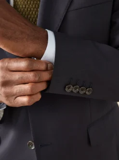 Bleu marine - Slim Fit (Slim Fit) - Veste de costume Signature Nova Fides en 100% laine italienne