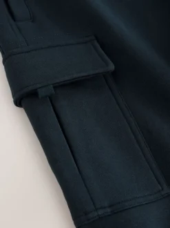 Bleu marine - Slim Fit (Slim Fit) - Joggings Cargos Coupe ajustée lourds brossés