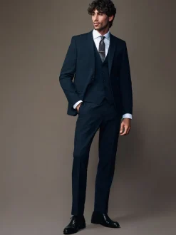 Bleu marine - Slim Fit (Slim Fit) - Veste de costume à deux boutons