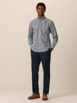 Bleu marine - Slim Fit (Slim Fit) - Lot de 2 pantalons intelligents unis sur le devant