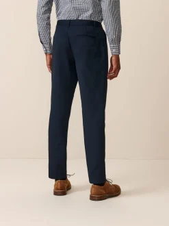 Bleu marine - Slim Fit (Slim Fit) - Lot de 2 pantalons intelligents unis sur le devant