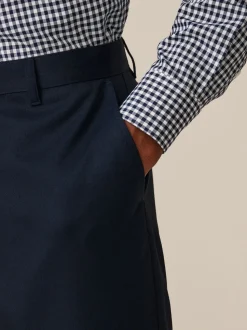 Bleu marine - Slim Fit (Slim Fit) - Lot de 2 pantalons intelligents unis sur le devant