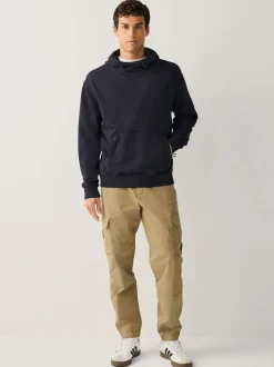 Bleu marine - Sweat à enfiler à capuche