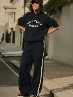 Bleu marine - Sweat-shirt à capuche compact et confortable à Manches longues