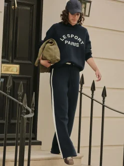 Bleu marine - Sweat-shirt à capuche compact et confortable à Manches longues