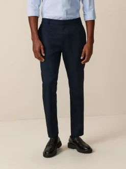 Bleu marine - Taille élastiquée Vêtement de survêtement élégant sur le devant uni