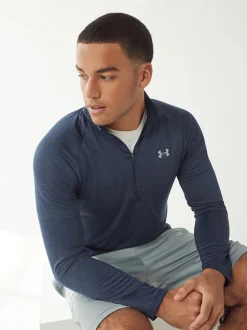 Bleu marine - Under Armour Polaire Tech Quarter zippée