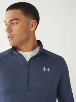 Bleu marine - Under Armour Polaire Tech Quarter zippée