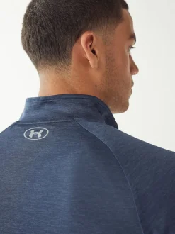 Bleu marine - Under Armour Polaire Tech Quarter zippée