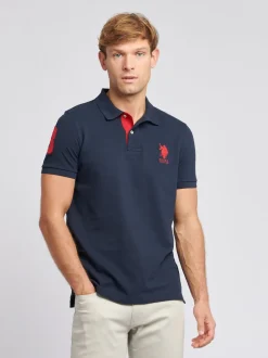 Bleu marine - U.S. Polo Assn. Coupe classique Mens Player 3 Pique 100% Cotton Polos