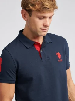 Bleu marine - U.S. Polo Assn. Coupe classique Mens Player 3 Pique 100% Cotton Polos