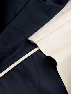 Bleu marine - Veste de costume en coton coupe décontractée