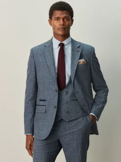 Bleu marine - Veste de costume à carreaux Coupe classique