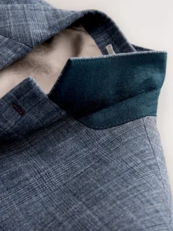 Bleu marine - Veste de costume à carreaux Coupe classique