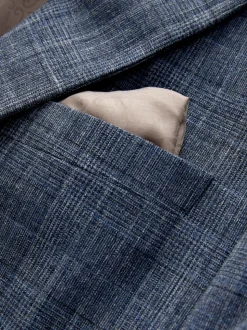Bleu marine - Veste de costume à carreaux Coupe classique