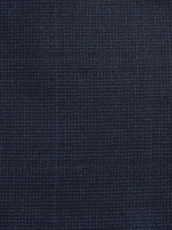 Bleu marine - Veste de costume à carreaux 100% laine italienne Marzotto coupe ajustée