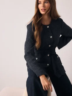 Bleu marine - Veste Fleck Boucle Ceinturée