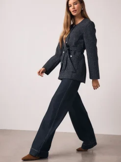 Bleu marine - Veste Fleck Boucle Ceinturée