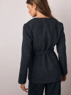 Bleu marine - Veste Fleck Boucle Ceinturée