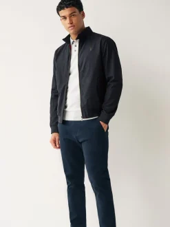 Bleu marine - Veste Harrington à doublure Imperméable À carreaux