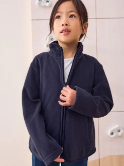 Bleu marine - Veste polaire zippée avec poches (3-16ans)