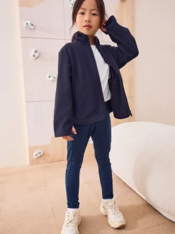 Bleu marine - Veste polaire zippée avec poches (3-16ans)