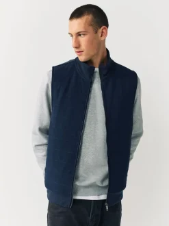 Bleu marine - Veste sans manche hybride zippée