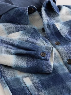 Bleu marine - Veste-chemise à carreaux à capuche doublée Borg (3-16ans)