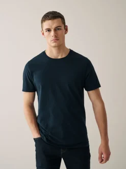Bleu marine/ Bleu sarcelle/ Blanc/ Noir/ Vert/ bordeaux - Ajustement régulier - Lot de t-shirts essentiels en coton 6