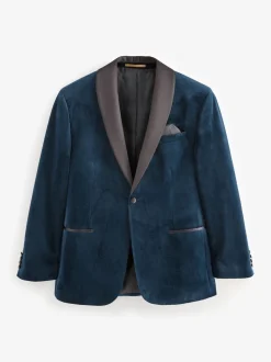 Bleu marine foncé - Ajustement régulier - Blazer en velours