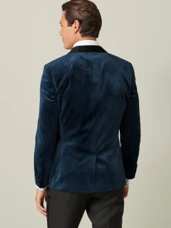 Bleu marine foncé - Slim Fit (Slim Fit) - Blazer en velours
