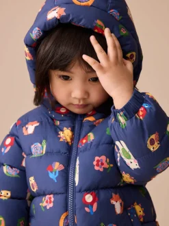 bleu marine imprimé personnage - Résistant à la douche en polaire Doudounes ( mois3-7ans)