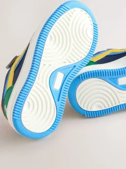 Bleu marine motif chiens - Baskets à lacets élastiques à fermeture tactile