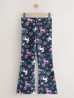 Bleu marine motif licorne - Leggings évasés (3-16ans)