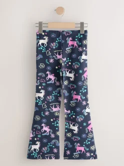 Bleu marine motif licorne - Leggings évasés (3-16ans)